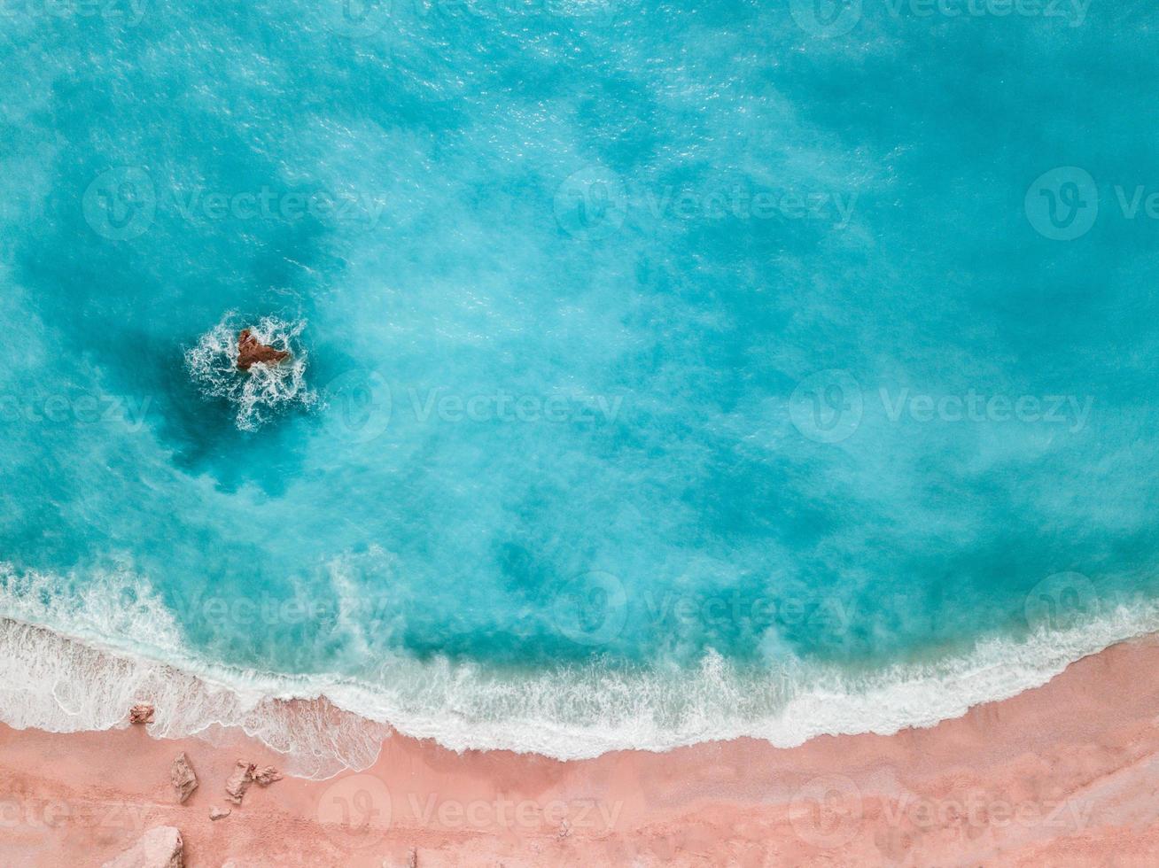 Aerial View Of A Empty Pink Beach photo