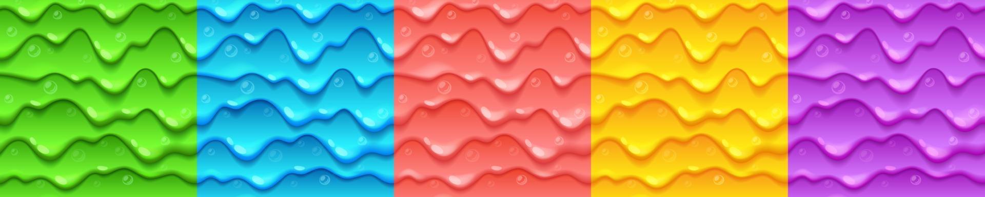 Textures of colored drips of liquid slime vector