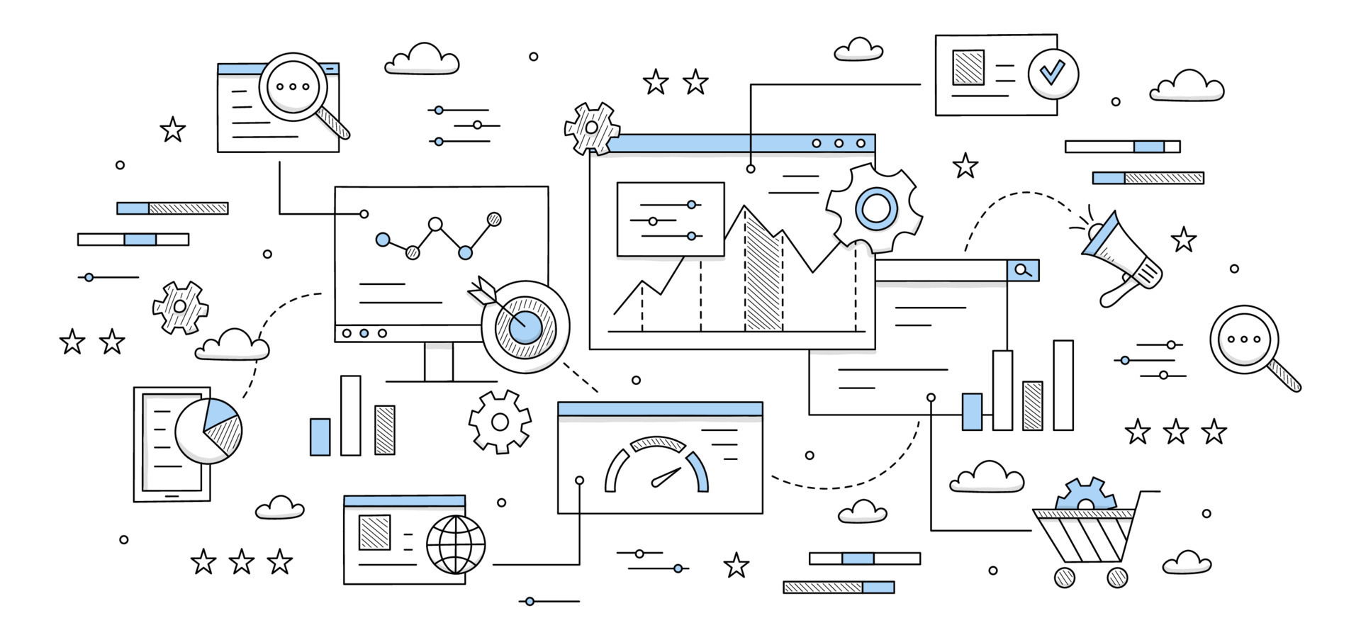 Seo Optimization Background With Doodle Icons 13961749 Vector Art At Seo Optimization Background With Doodle Icons 13961749 Vector Art At