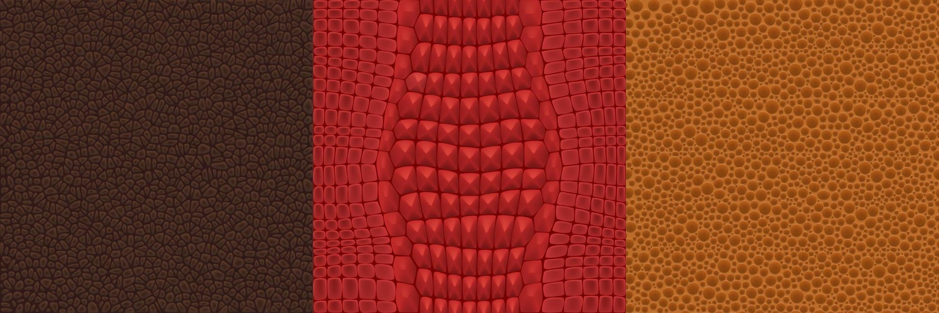 Textures of snake and crocodile skin vector
