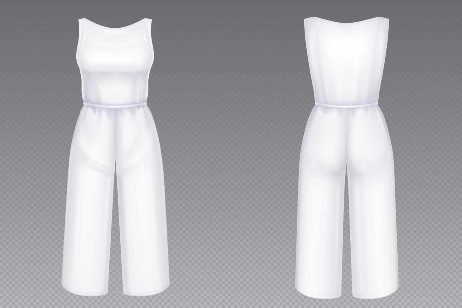 Woman white jumpsuit with pants mockup 13961757 Vector Art at Vecteezy