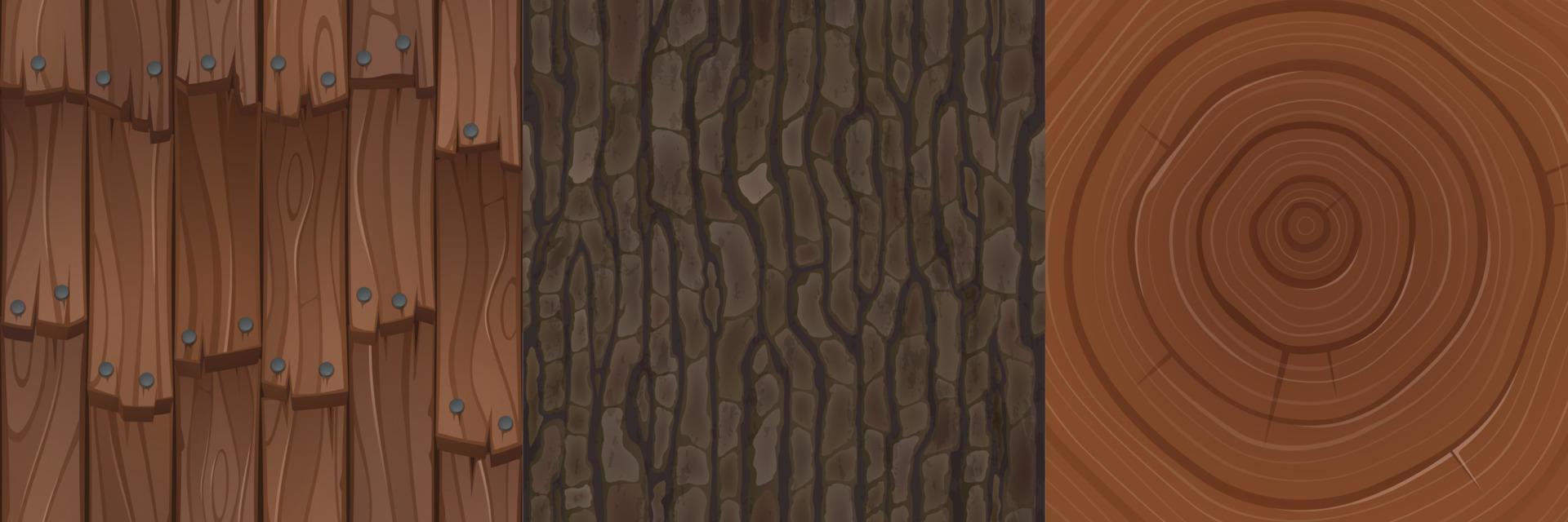 Wooden textures for game, wood roof overlap tiles vector