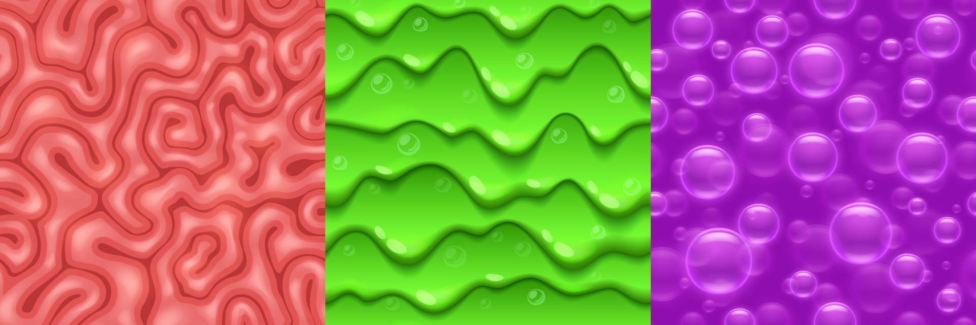 Seamless textures for game brain, slime or bubbles vector