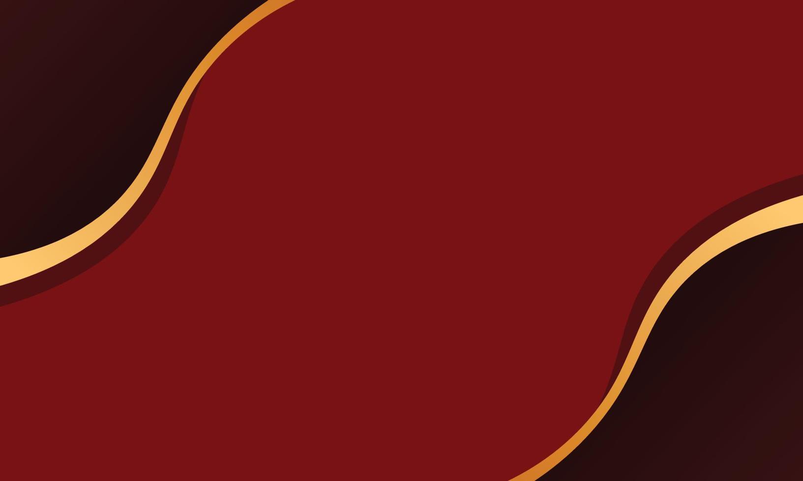 Red wave with gold line background. vector