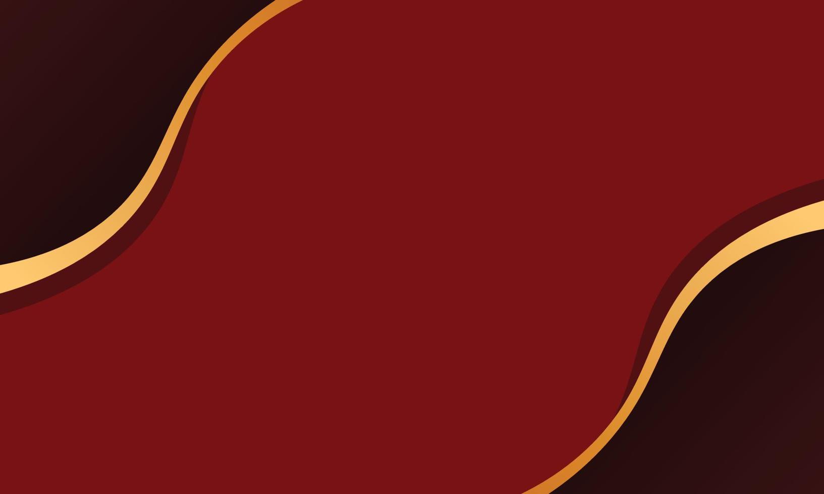 onda roja con fondo de línea dorada. vector