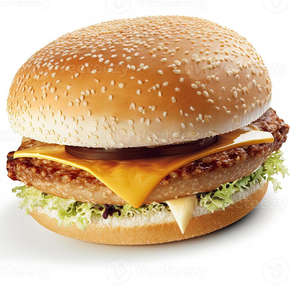 Cheeseburger on isolated white background photo