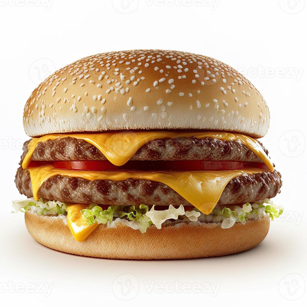 Cheeseburger on isolated white background photo