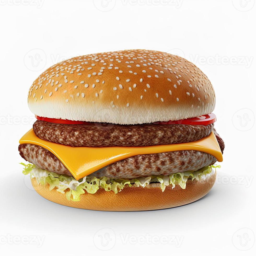 Cheeseburger on isolated white background photo