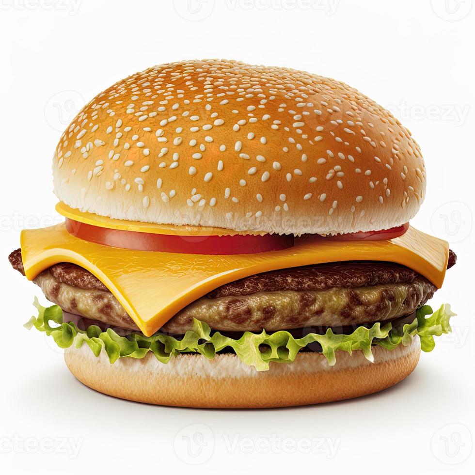 Cheeseburger on isolated white background photo