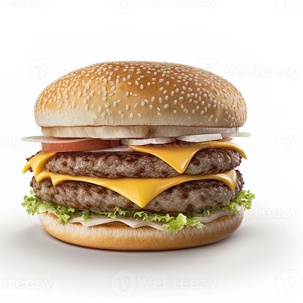 Cheeseburger on isolated white background photo