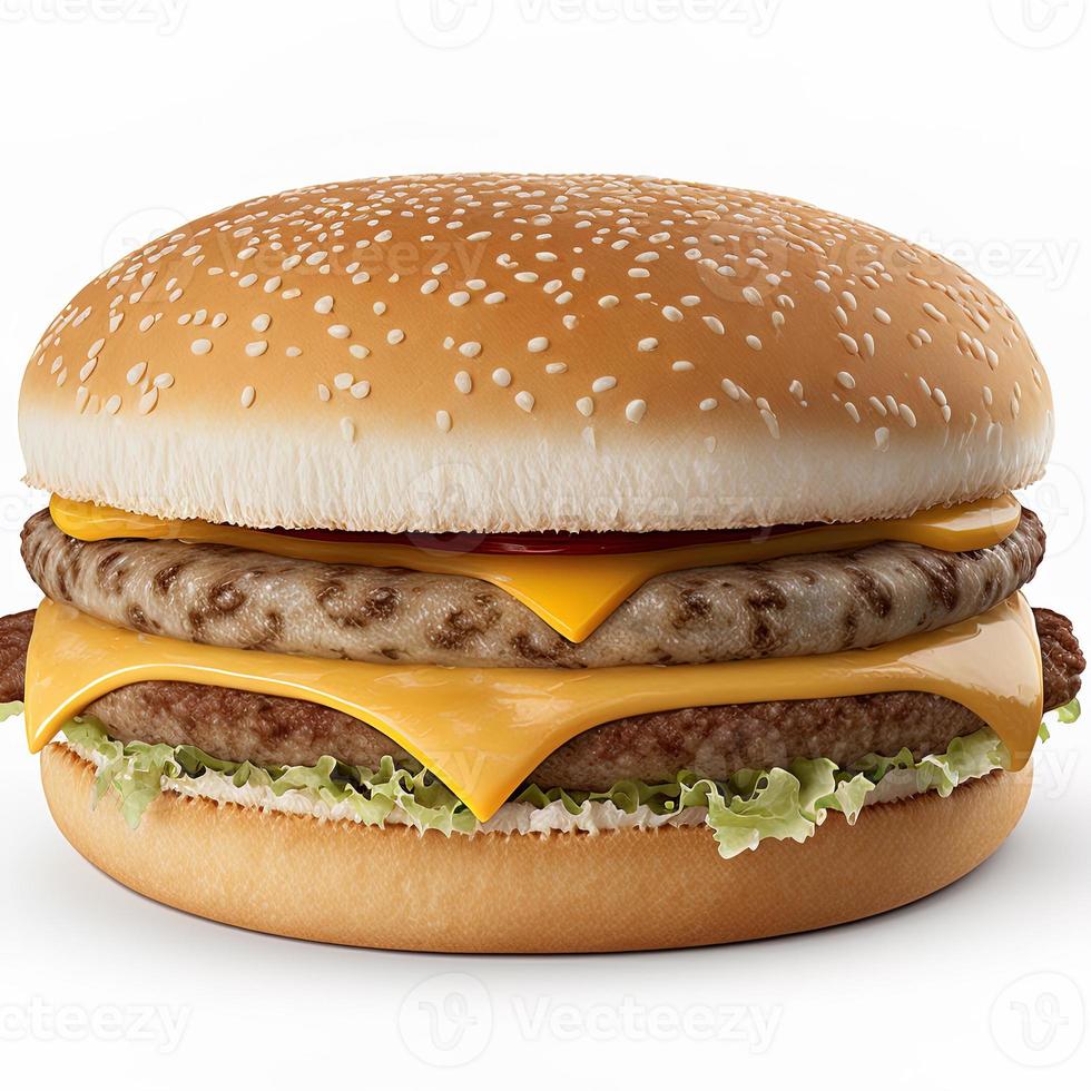 Cheeseburger on isolated white background photo