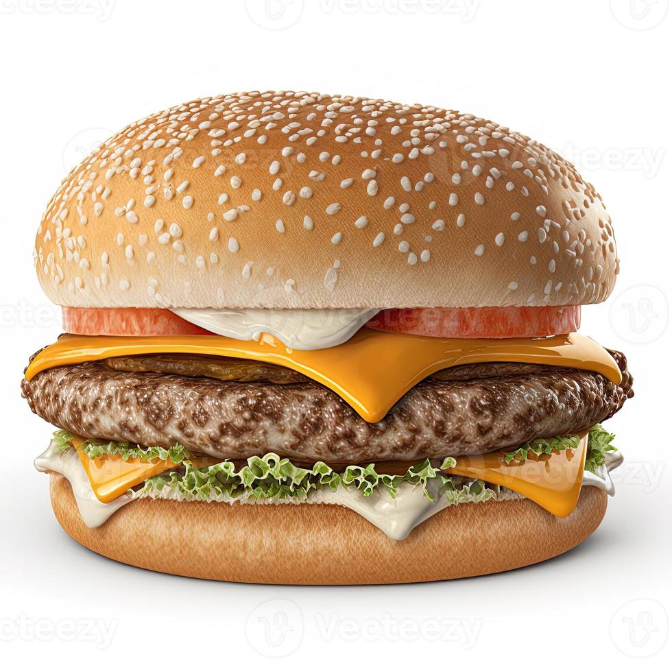 Cheeseburger on isolated white background photo