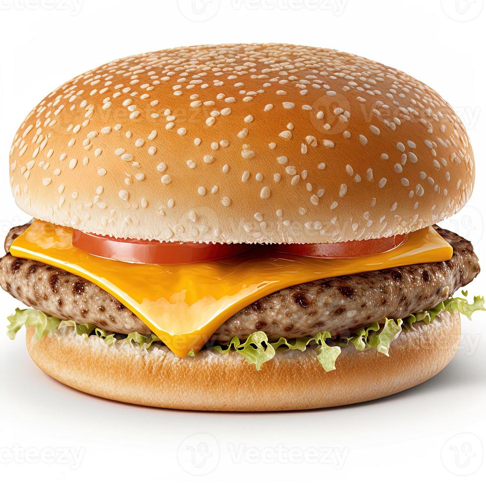 Cheeseburger on isolated white background photo