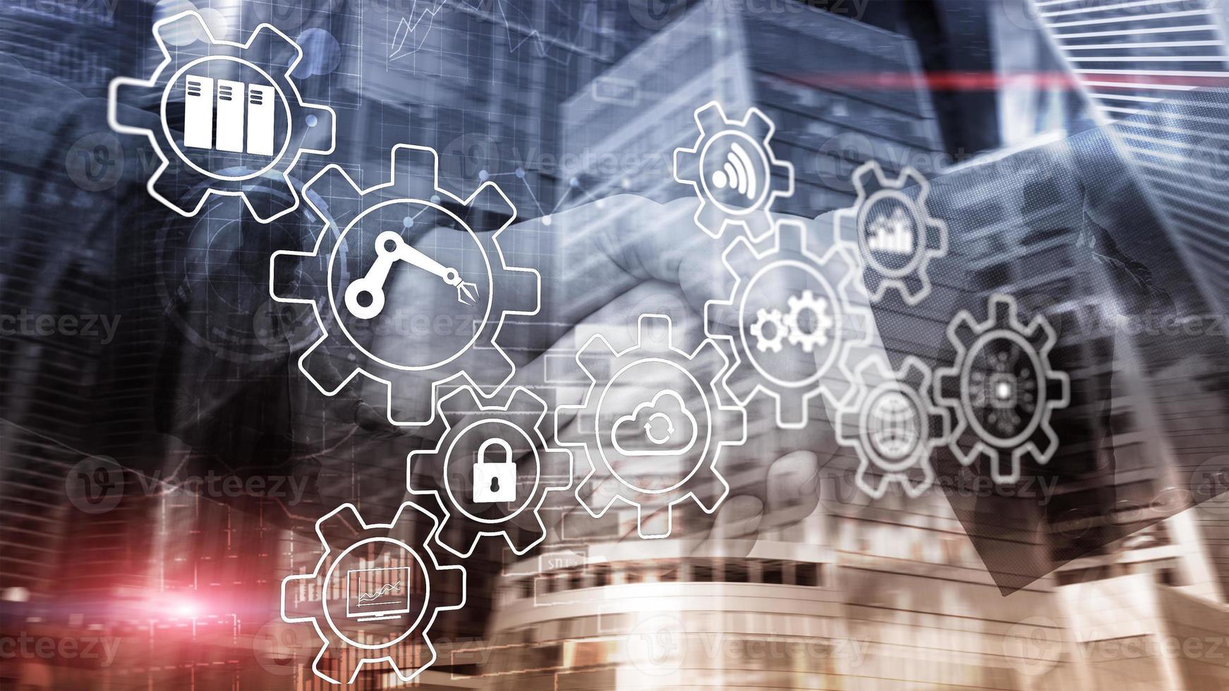 Technology innovation and process automation. Smart industry 4.0. photo