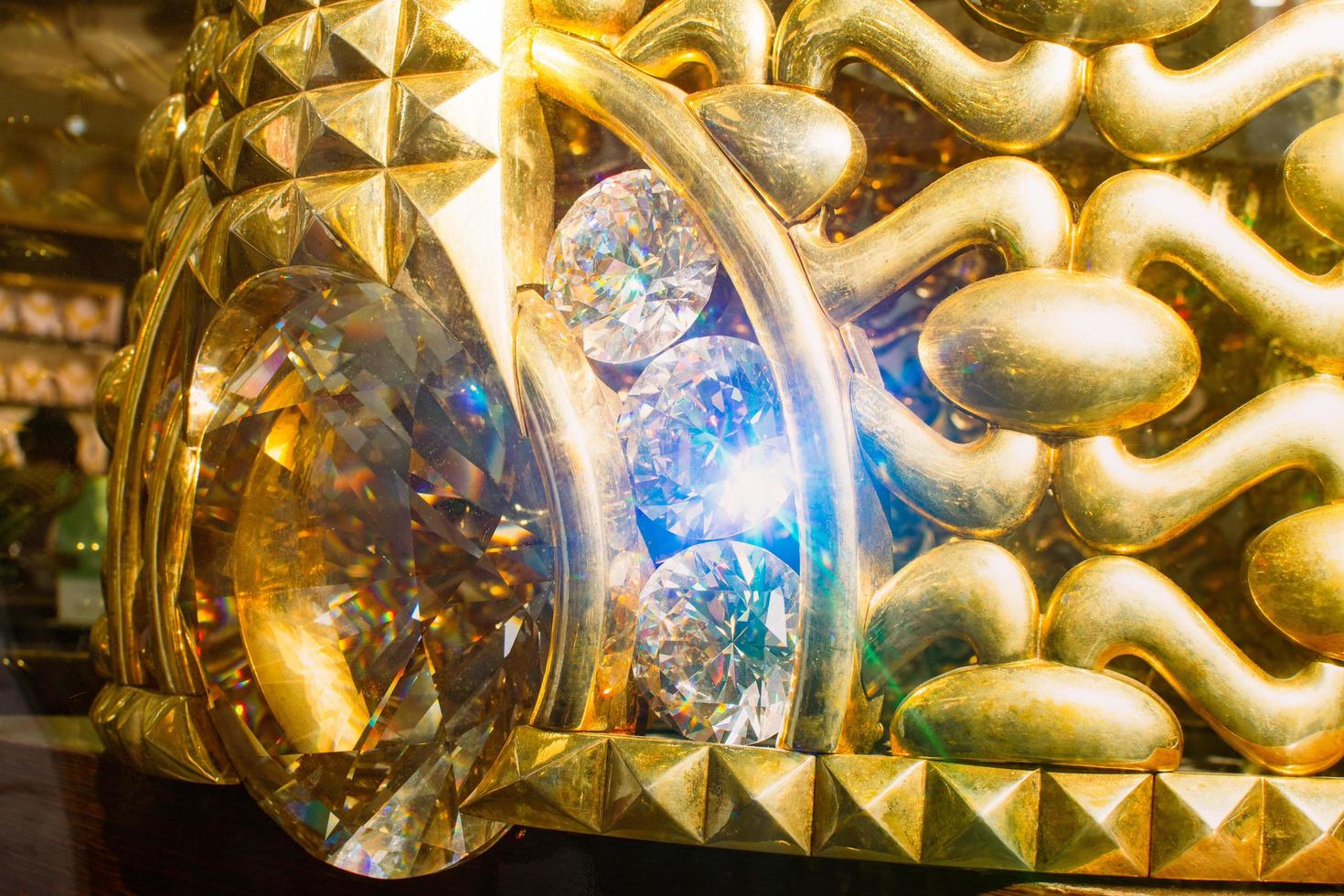 Dubai, UAE, 2022 - largest gold ring in the world 21- carat behemoth, weights 64 kb. Cost 3 million USA dollars photo