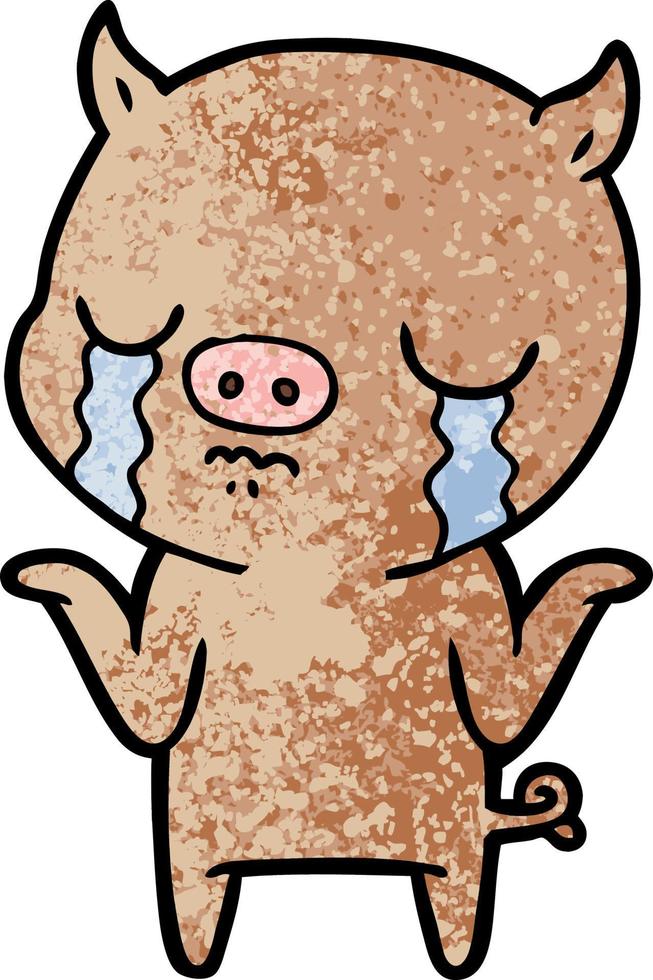 Vector pig character in cartoon style