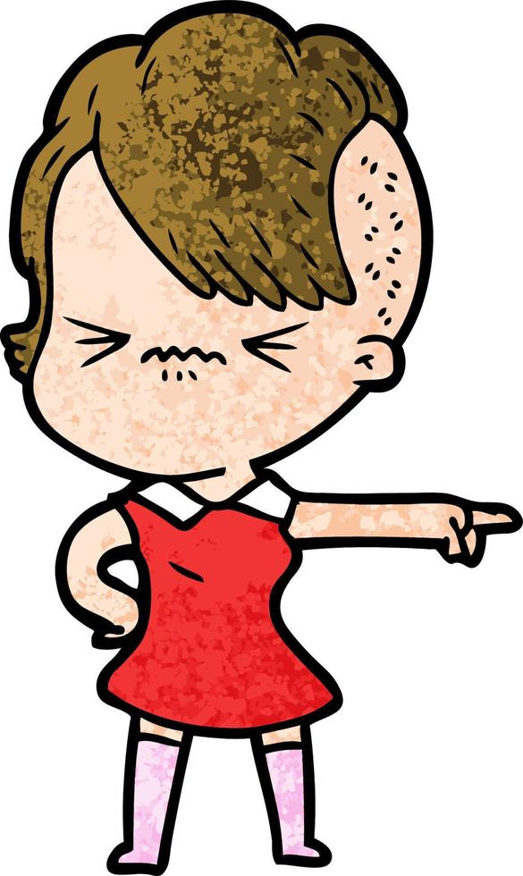 Vector woman character in cartoon style