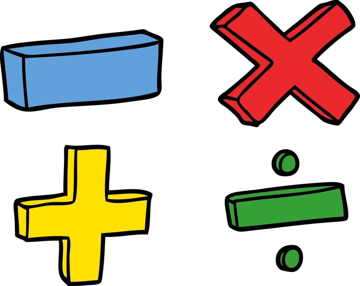 cartoon math symbols vector