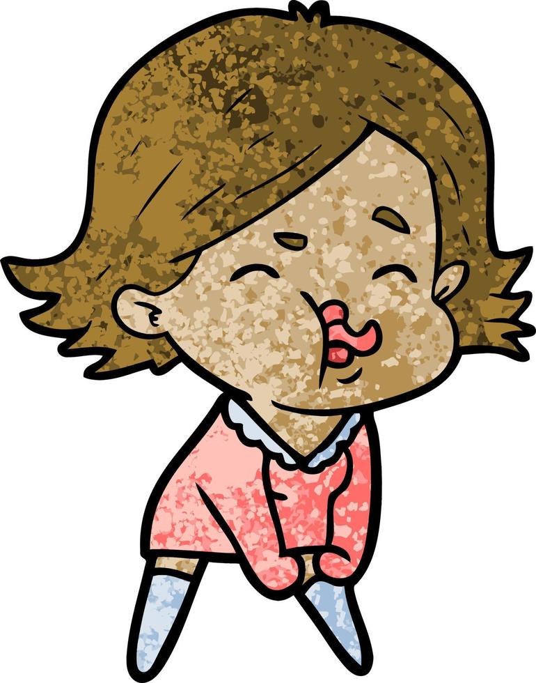 Vector girl character in cartoon style