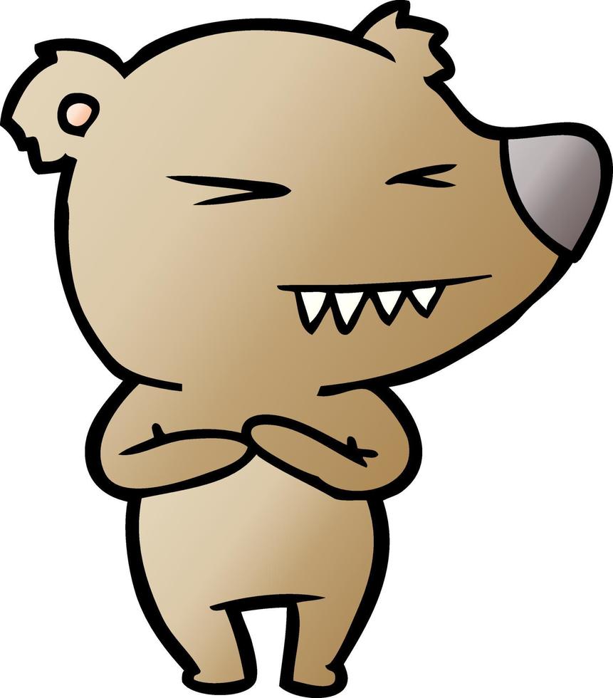 personaje de oso vectorial en estilo de dibujos animados vector