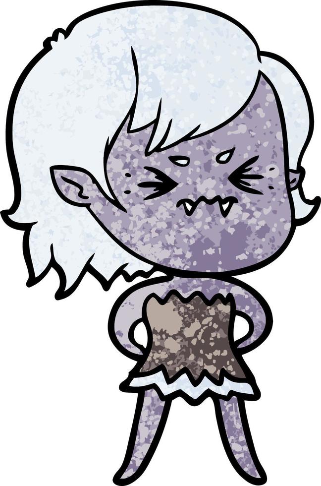 Vector vampire girl character in cartoon style