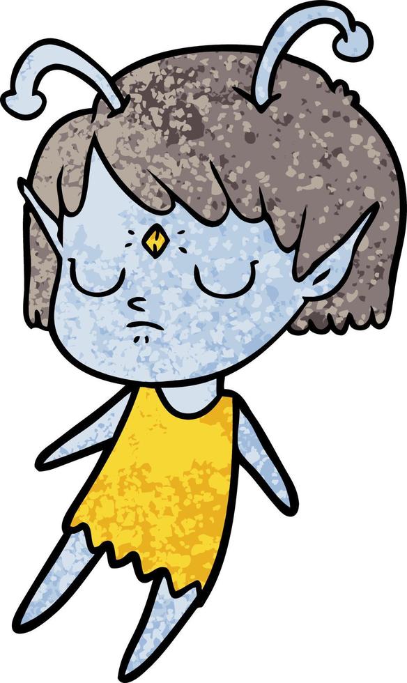 Vector alien character in cartoon style