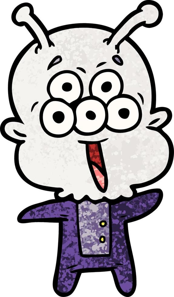 Vector alien character in cartoon style