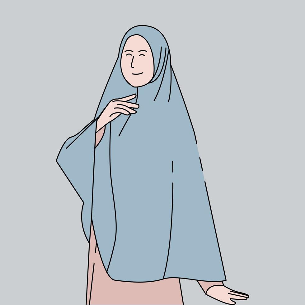 hiyab mujer musulmana manhwa personaje vector