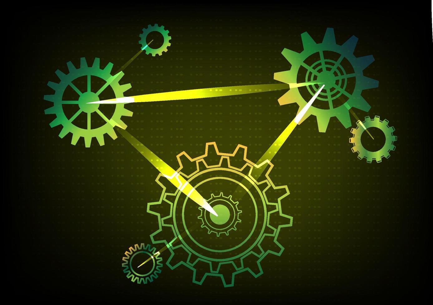 Mechanical cog gear working in manufactory system control by ai abstract background vector illustration