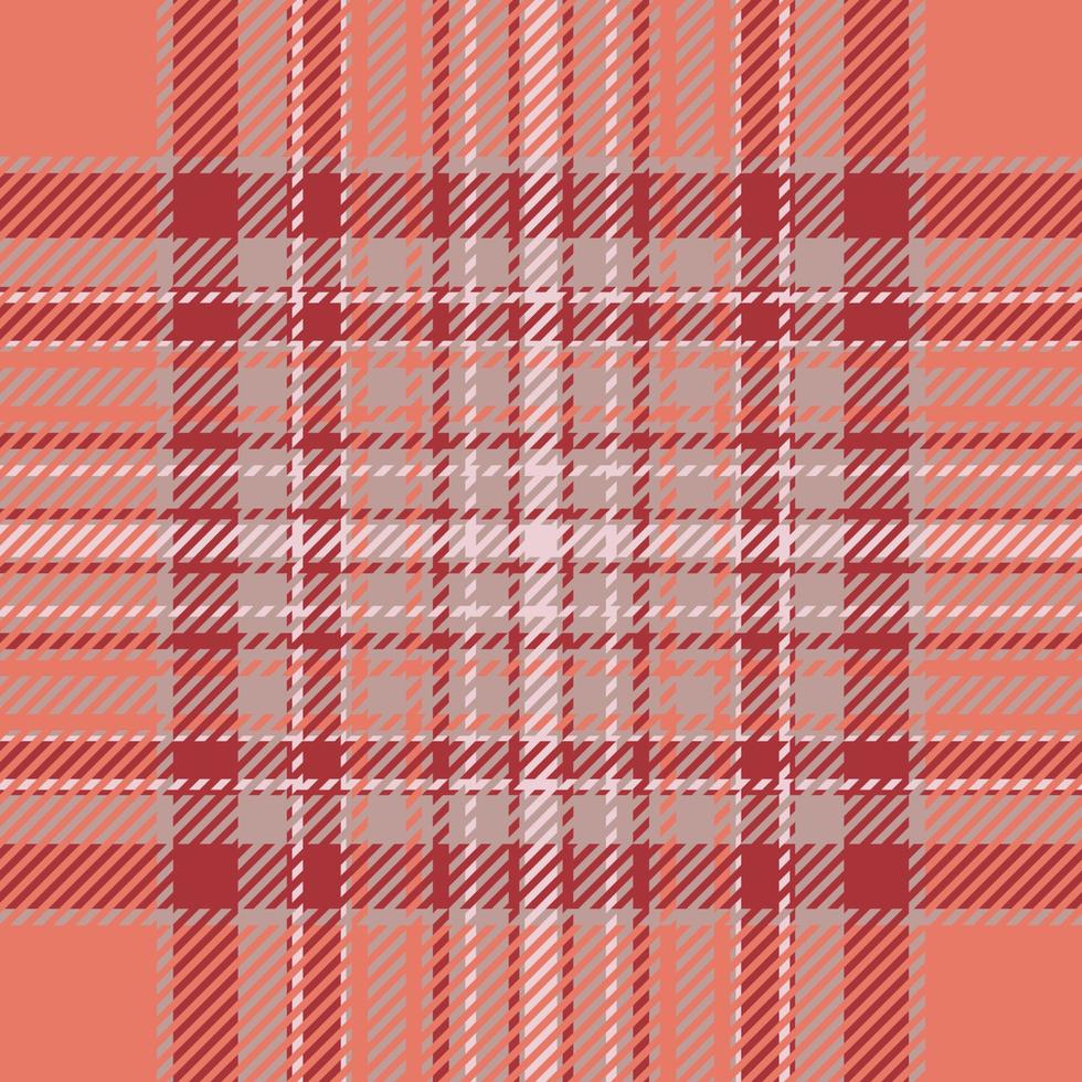 Plaid check pattern in orange and red colors. Seamless fabric texture. Tartan textile print. vector