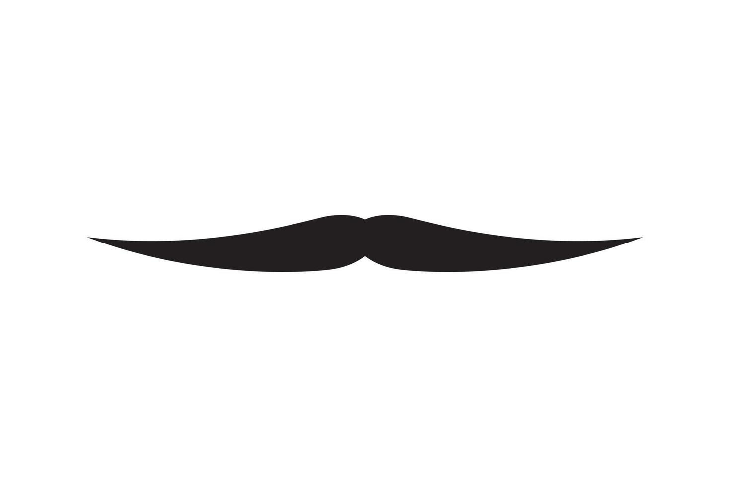 icono de vector de bigote. bigote de estilo retro negro. afeitado barbero vintage hombre cara