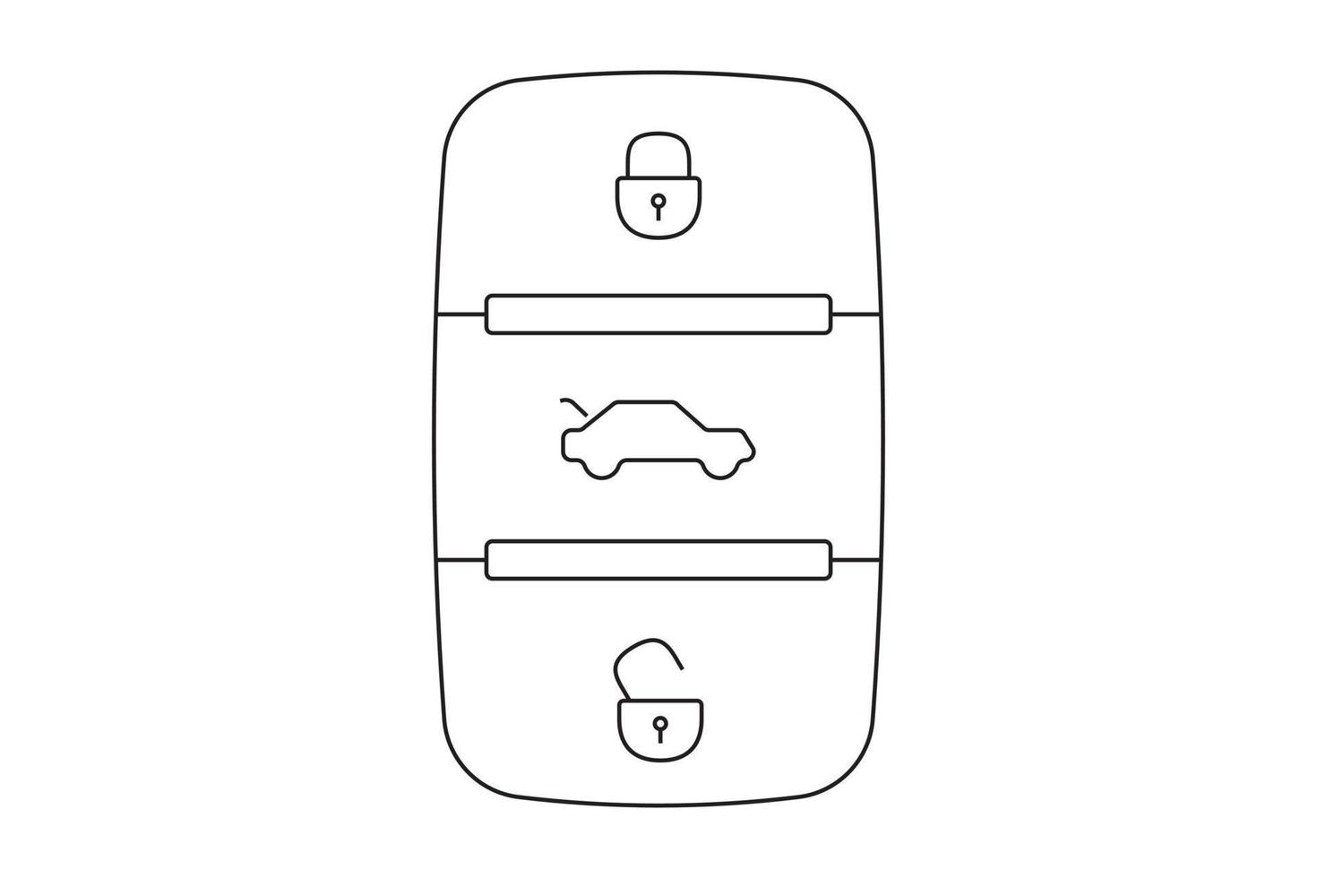 Key car with security system. Vehicle safety alarm remote icon. vector