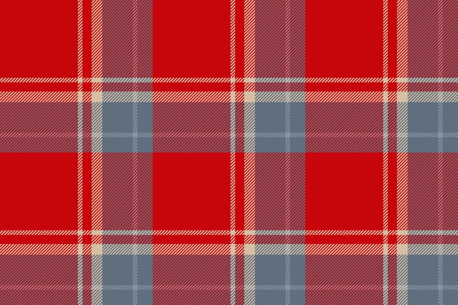 Plaid background, check seamless pattern in red. Vector fabric texture for textile print, wrapping paper, gift card or wallpaper.