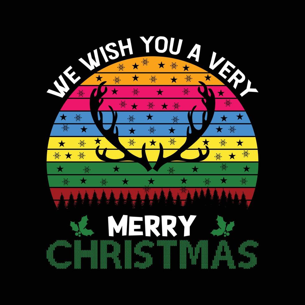 diseño de camiseta feliz feliz navidad vector