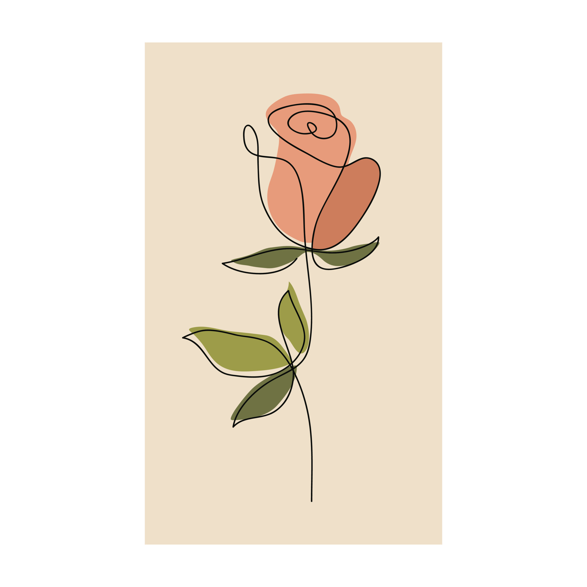 Hand painted rose flower canvas. creative illustration of rose flower ...