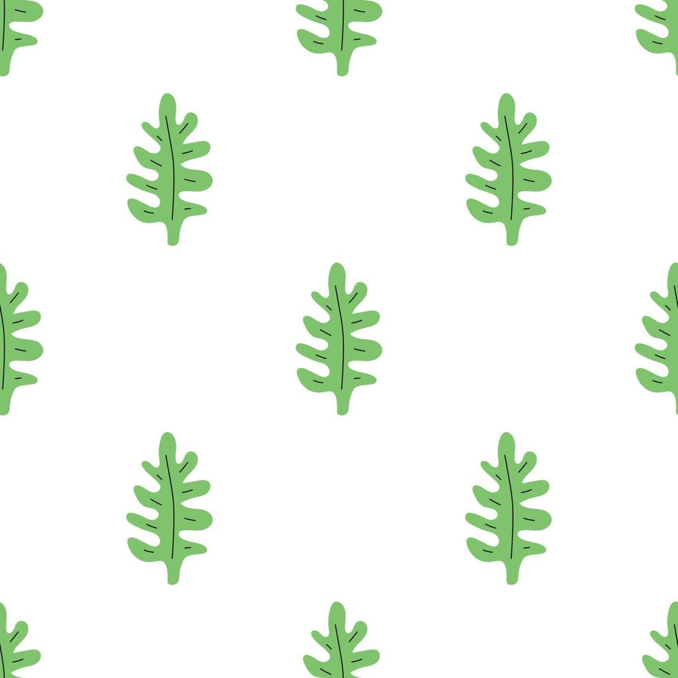 patrón sin costuras de hojas verdes. ilustración botánica dibujada a mano vectorial. bonito estilo escandinavo para tela, textil, papel pintado. papel digital en fondo blanco vector