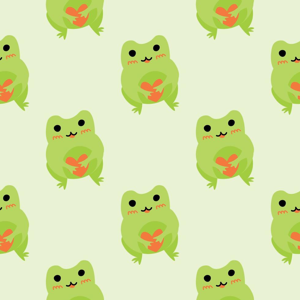 Cute cartoon frogs. Enamored green toads. Vector animal characters ...