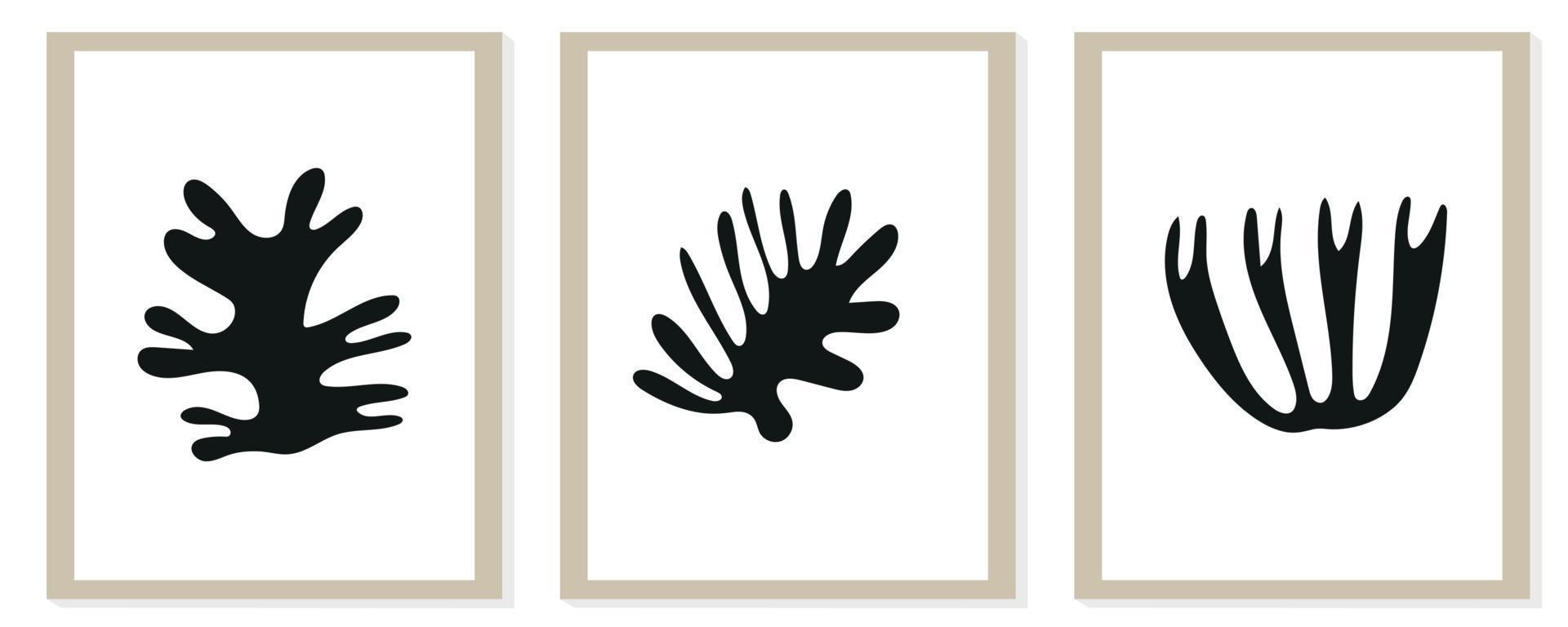 Trendy modern abstract matisse composition with geometric organic shape vector illustration