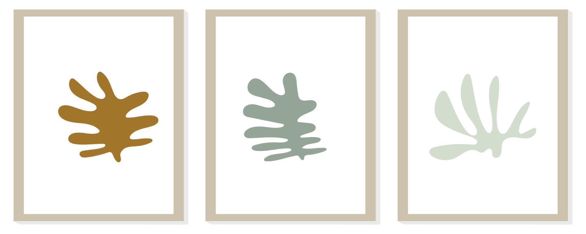Trendy modern abstract matisse composition with geometric organic shape vector illustration