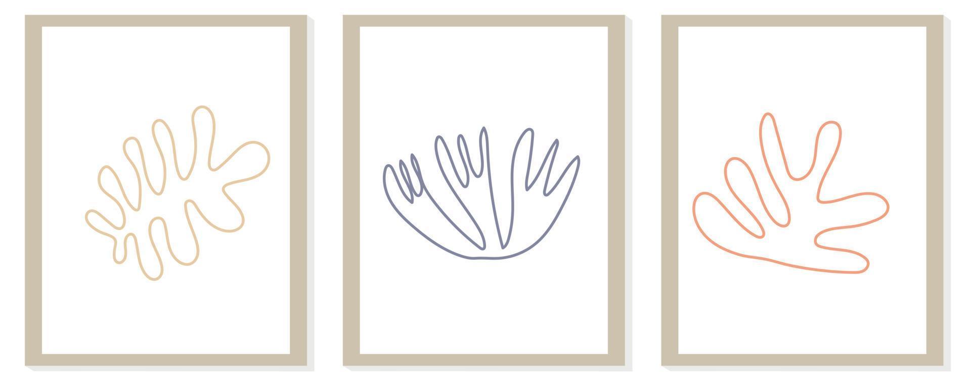Trendy modern abstract matisse composition with geometric organic shape vector illustration