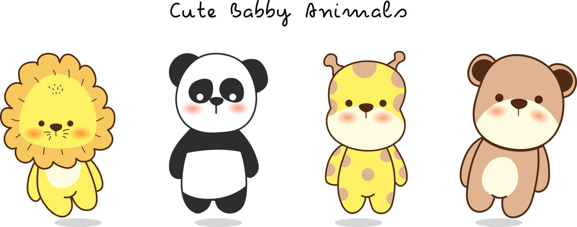 Cute Babby Animal Character. Premium Vector. vector