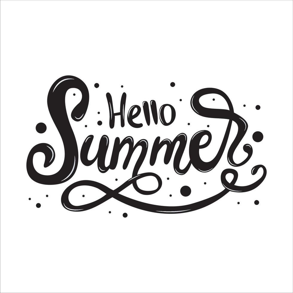 Hello Summer Lettering vector