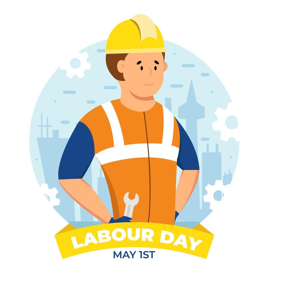 Happy Labour Day. 1st May. vector