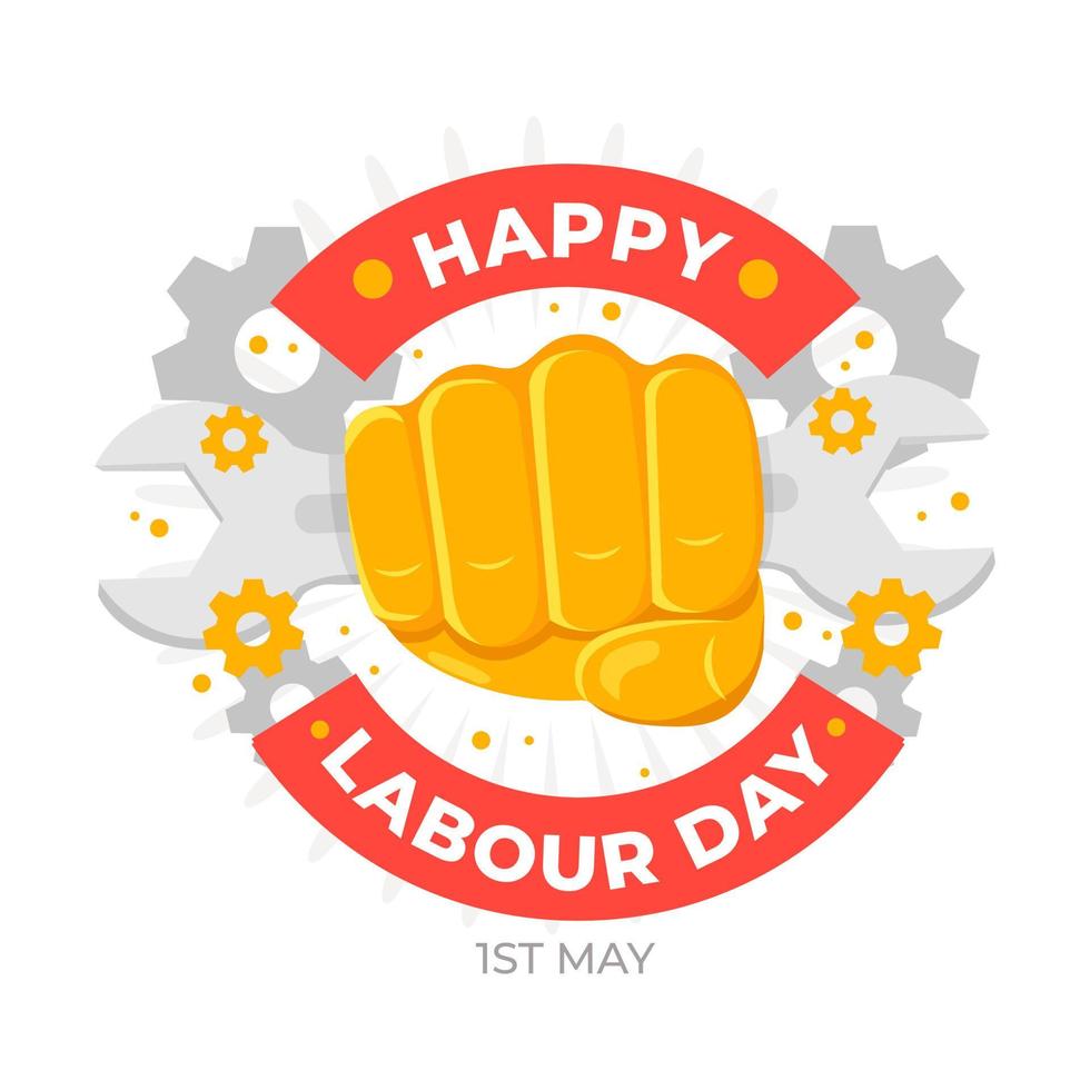 Happy Labour Day. 1st May. vector