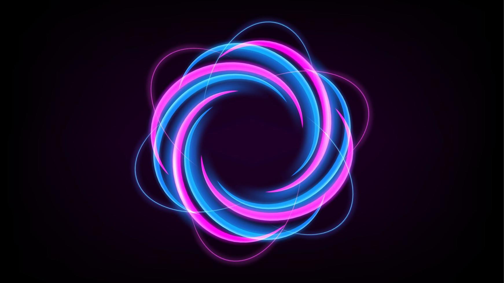 Abstract Multicolor Ring Line of Light Background. Widescreen Illustration vector