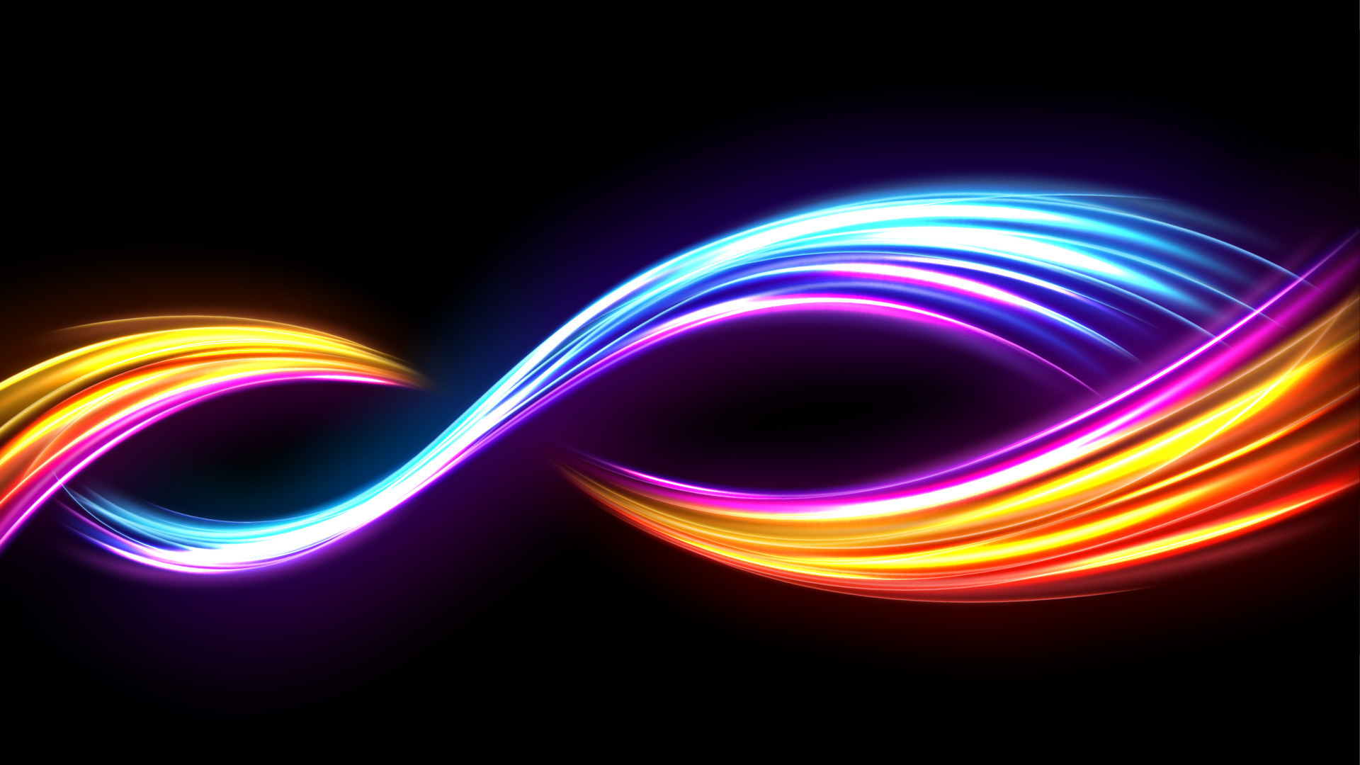 Colorful Light Trails, Long Time Exposure Motion Blur Effect. Vector
