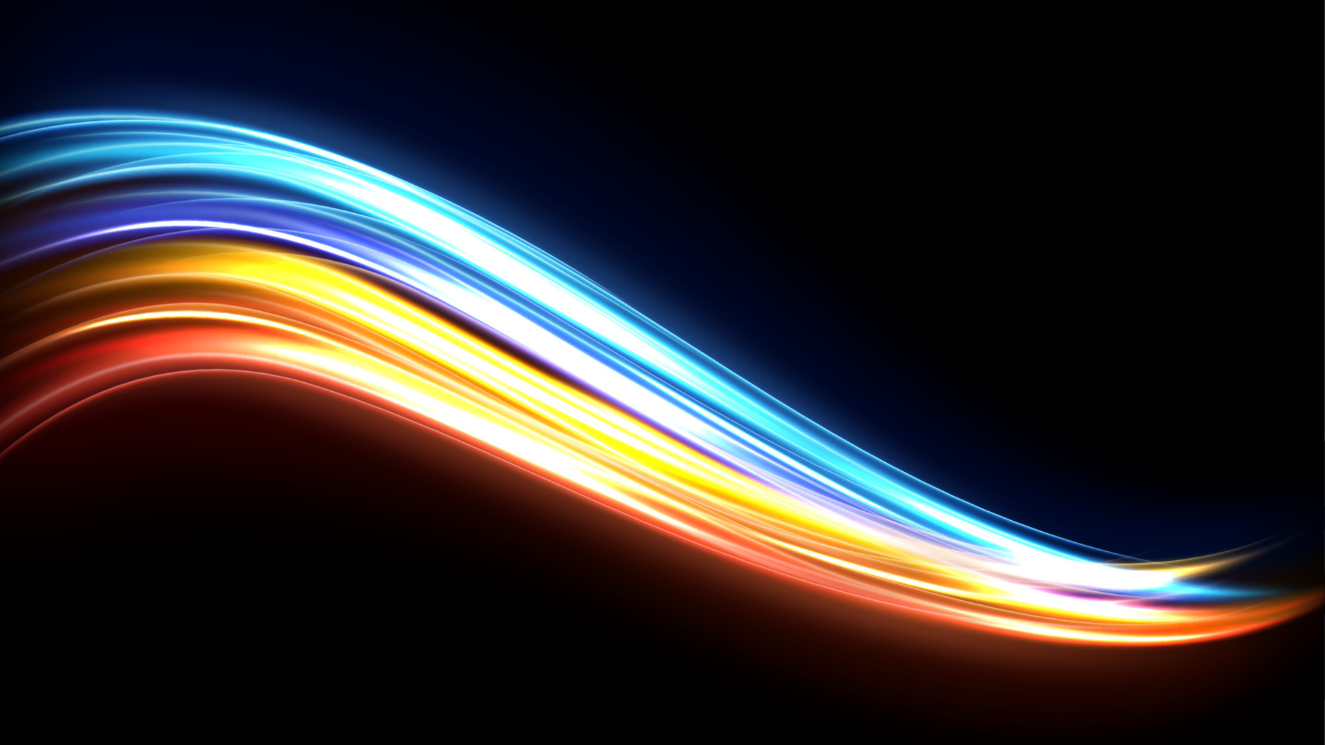 Colorful Light Trails, Long Time Exposure Motion Blur Effect. Vector
