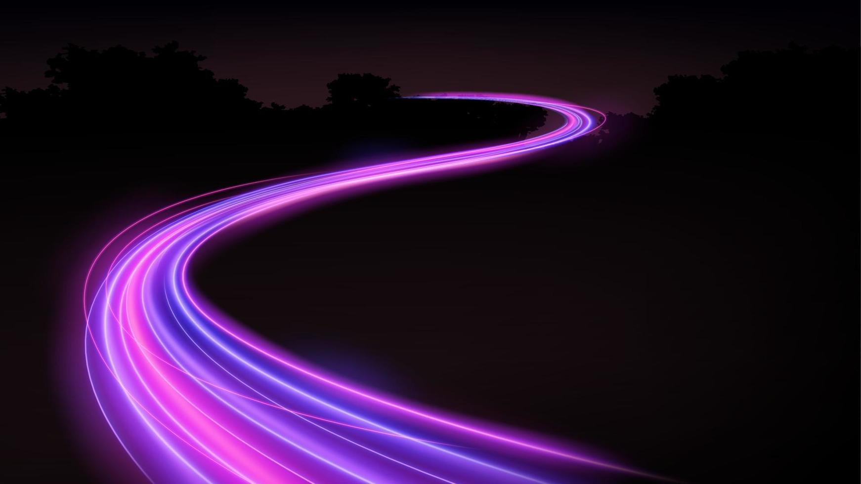 Colorful Light Trails, Long Time Exposure Motion Blur Effect. Vector Illustration 13964378