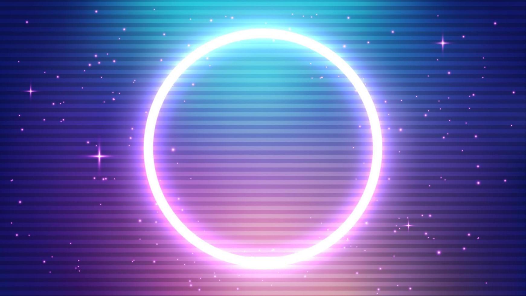 Glowing neon circle, Space background and futuristic concept . Vector illustration