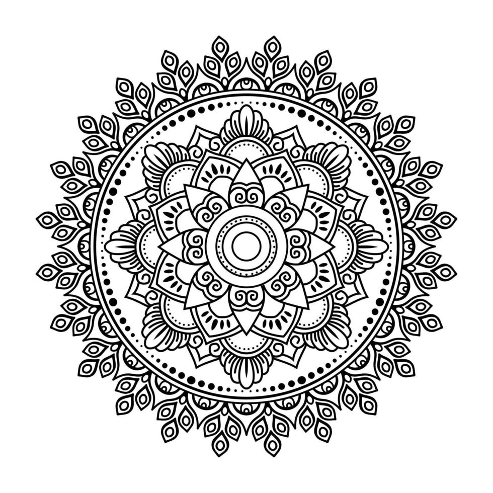 Mandala, Mandala pattern Stencil doodles, Round ornament patterns for Henna, Mehndi, Tattoo, Coloring book page vector